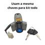 Imagem de Kit Ignicao 4 Fios Bros 160 2015 2016 2017 Chave + Tampa + Trava Capacete  