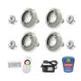 Imagem de Kit Iluminação Para Piscina até 32m² Com 4 Leds Rgb 4w + Comando RGB + Adaptador 50mm