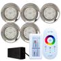 Imagem de Kit Iluminação Piscina 5 Refletores Led 9w RGB Inox S e Comando