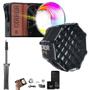 Imagem de Kit Iluminador Led Rgb Colbor Wonder W100r 105w + Softbox Cp30 Com Grid + Tripé 2,4m