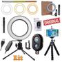 Imagem de Kit Iluminador Led Ring Light Profissional Usb Anel Mini Tripé Flexível Câmera Celular Controle Bluetooth Vídeo Youtuber