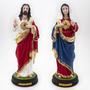 Imagem de Kit Imagem Sagrado Coração de Jesus e Maria Resina 22 cm
