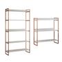 Imagem de Kit Industrial Estante Guaecá 180x95 E Aparador Industrial 3 Prateleiras Córdoba 100x95 Cobre/Branco