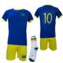 Imagem de Kit Infantil Brasil Camisa Calção E Meia Torcedor Azul