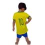 Imagem de Kit Infantil Brasil Camisa E Calção Torcedor Verde Amarelo