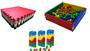 Imagem de Kit infantil cercadinho infantil plástico +tatame 1x1 + 250 bolinhas coloridas 76mm kit infantil playground