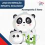 Imagem de Kit Infantil Copo Prato Talher 6 Peças e escova dente Panda