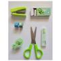 Imagem de Kit Infantil de Papelaria: Tesoura Redonda Sem Ponta + Mini Grampeador + Washi Tape  cor verde