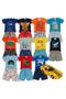 Imagem de Kit Infantil Masc 9 Peças 4 Camisetas 4 Bermudas 1 Brinquedo