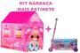 Imagem de Kit Infantil Menina Com Barraca e Patinete Suporta Até 50Kg