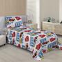 Imagem de Kit Infantil Menino Carros Fast Mcqueen Cortina Blackout + Jogo Cama Santista