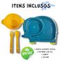 Imagem de Kit Infantil Prato Talheres Bowl Elefante Alimentar Bebês