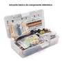 Imagem de Kit Inicial Arduino Com Placa De Prototipagem, Cabos, Resistores E 830 Componentes Para Eletrônica