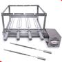 Imagem de Kit Inox Churrasqueira Gira 4 Espetos Giratório Brasa Grill+ 2 Espetos Picanha