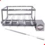 Imagem de Kit Inox Churrasqueira Gira 5 Espetos Giratório Brasa Grill + Espeto Picanha