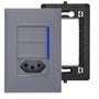 Imagem de Kit Interruptor Duplo com LED e Tomada 20A com Placa e Suporte 4x2 Legrand