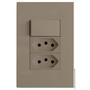 Imagem de Kit Interruptor Simples + Tomada Dupla 10A 4X2 Brs12283-1Fe