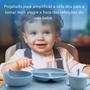 Imagem de Kit Introdução Alimentar Bebê Prato Copo Babador Silicone