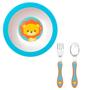Imagem de Kit Introdução Alimentar Buba Leão Bebê c/ Tigela Bowl, Garfo, Colher Girafa Alimentação 6 meses