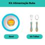 Imagem de Kit Introdução Alimentar Buba Leão Bebê c/ Tigela Bowl, Garfo, Colher Girafa Alimentação 6 meses