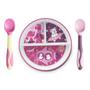 Imagem de Kit Introdução Alimentar Prato com Divisórias e Par de Colheres Flexíveis Coloridas Multikids Baby