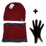 Imagem de Kit Inverno Quentinho Moda Com Cachecol De Franjas Touca Com Pompom E Luva Forrada Elegante