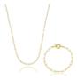 Imagem de Kit Isabela - Colar 60 cm + Pulseira Corrente Elos banhado em ouro 18k