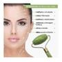 Imagem de kit Jade Massageador Facial Rolo  De Verde Jade + Rolo Rosa Jade