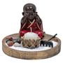 Imagem de Kit Jardim Zen Buda Monge Não Vejo/Falo/Escuto Vermelho/Gold