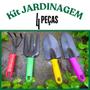 Imagem de Kit Jardinagem 4 Pçs Ferramentas de Jardim Pá Garfo Rastelo