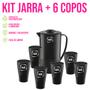 Imagem de Kit Jarra de Suco 1,8 Litros com Tampa + 6 Copos 300ml Água