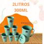 Imagem de KIT Jarra De Suco 2L + 6 Copos 300ML Plástico - Verde-Menta