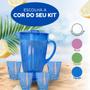 Imagem de Kit Jarra Elegance 2L E 4 Cops 400ml Jogo De Refresco Servir Água Suco