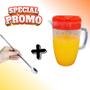 Imagem de Kit Jarra Graduada 4l Colher 30cm P/ Suco Bebida Drinks Mexer Leite