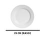 Imagem de Kit Jogo 12 Pratos Branco de Melamina 25cm Buffet Hotel Raso