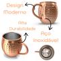Imagem de Kit Jogo 2 Canecas 480ml Moscou Mule Inox Cobre Conjunto