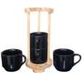 Imagem de Kit Jogo 4 Xicaras Café/Chá 200ml c/ suporte pinus - Preta