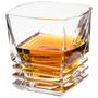 Imagem de  Kit Jogo 6 Copos De Vidro Whisky 285ml Quadrado Ondulado Americano Shot Conjunto Liso Copo Diamondas