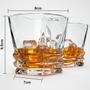 Imagem de  Kit Jogo 6 Copos De Vidro Whisky 285ml Quadrado Ondulado Americano Shot Conjunto Liso Copo Diamondas