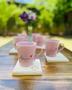 Kit Jogo 6 Xicaras / Canecas Porcelana Rosa Com Pires De Madeira Quadrado - Neo Porcelanas Imagem de Kit Jogo 6 Xicaras / Canecas Porcelana Rosa Com Pires De Madeira Quadrado