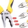 Imagem de Kit Jogo Alicates Universal 8" + Meia Cana 6" + Corte Diagonal 6" + Luva Pigmentada  Fertak