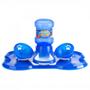 Imagem de Kit Jogo Americano Osso com Bebedouro Automatico + 2 Comedouros para Pet Azul  Truqys 