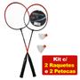 Imagem de Kit Jogo Badminton Convoy Sport Com 2 Raquetes 2 Petecas E Bolsa YS37025