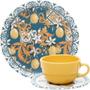Imagem de Kit Jogo Café Lanche Oxford Unni Siciliano Cerâmica 16 Peça