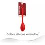 Imagem de Kit Jogo Colheres Utensílios Silicone Maciço Vermelho 5 Peças