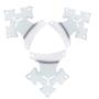Imagem de Kit Jogo de 3 Pás Retas Brancas com Garras Brancas Completo para Ventilador de teto Venti-Delta