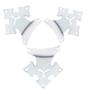 Imagem de Kit Jogo de 3 Pás Retas Mogno com Garras Brancas Completo para Ventilador de teto Venti-Delta