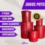 Imagem de Kit Jogo de 5 Potes Mantimentos Plástico Resistente 5 Peças Utilidades Domésticas ArtVida