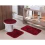 Kit Jogo De Banheiro 3 Peças Vermelho Shaggy Ornare Sultan Imagem de Kit Jogo De Banheiro 3 Peças Vermelho Shaggy Ornare Sultan