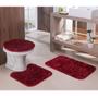 Kit Jogo De Banheiro 3 Peças Vermelho Shaggy Ornare Sultan Imagem de Kit Jogo De Banheiro 3 Peças Vermelho Shaggy Ornare Sultan